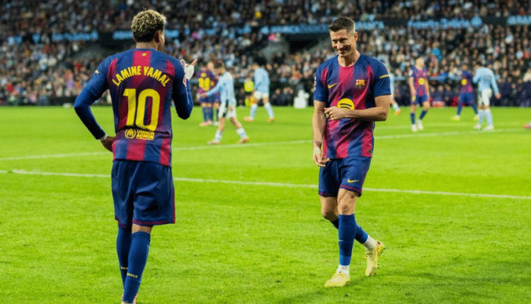 Lewandowski's hat trick helps Barcelona beat Celta and close the gap with Real Madrid